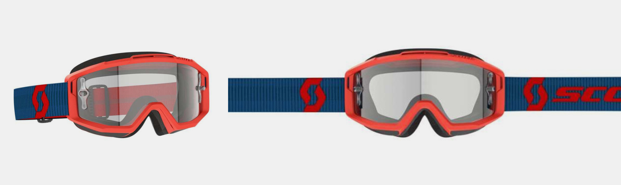 Masque-moto-cross-Scott-SPLIT-OTG-Dark-Blue+Neon-Red---Clear - Ixtem Moto